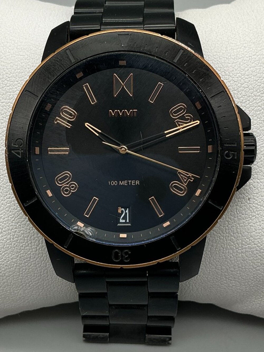 MVMT Modern Sport Denali Womens Watch 42mm Gold Tone Cracked Crystal New Batt